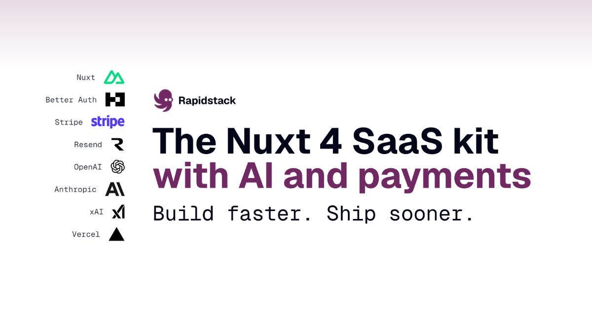 Nuxt 4 SaaS starter kit with AI and Stripe payments